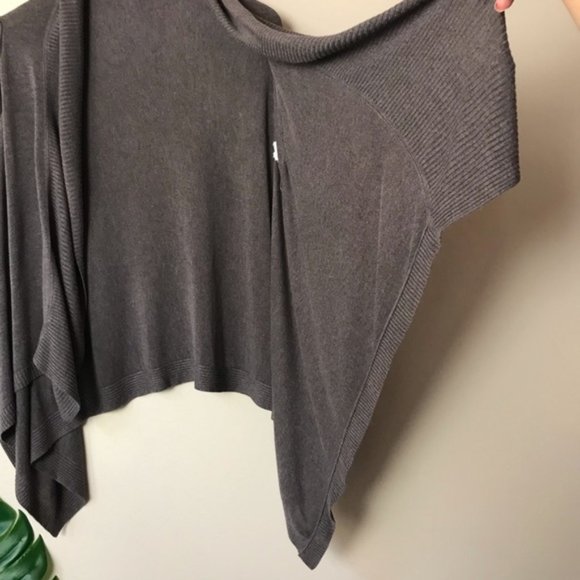 H&M Oversized Draped Knit Cardigan Open Front Brown Gray Women's Size XS - Picture 4 of 7